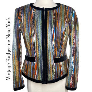 Vintage Katherine New York Colorful Yarn Jacket Petite Medium